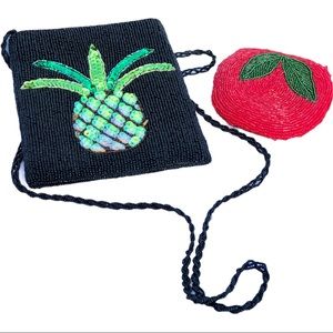 Vintage Bead/Sequined Pineapple & Apple Coin Bag